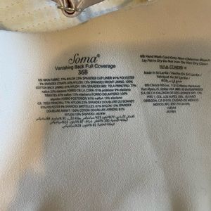 Soma vanishing back bra
